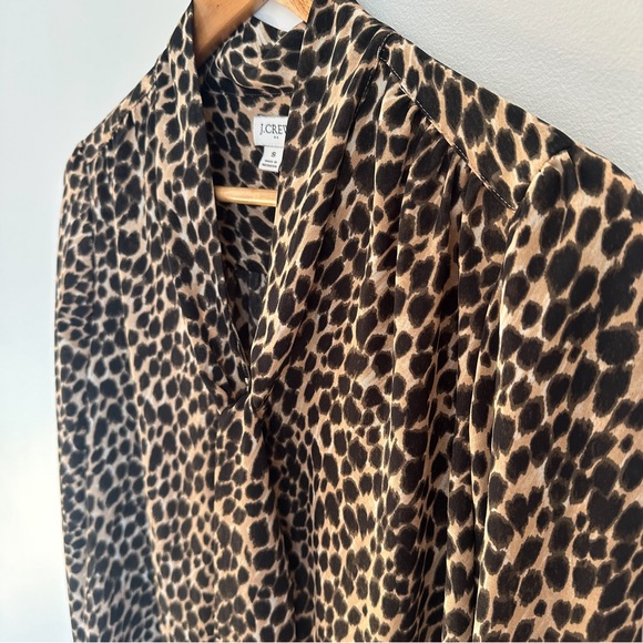 J Crew Factory leopard tie neck blouse - Picture 7 of 8